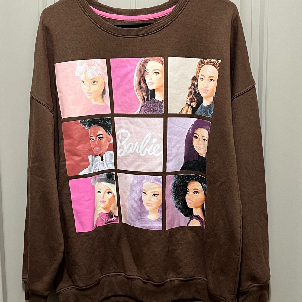 Barbie Pink and Brown Graphic Sweatshirt